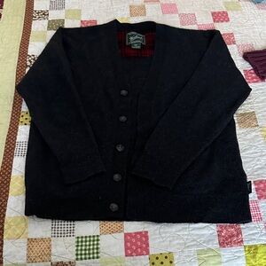 Woolrich Black Button-Up Cardigan